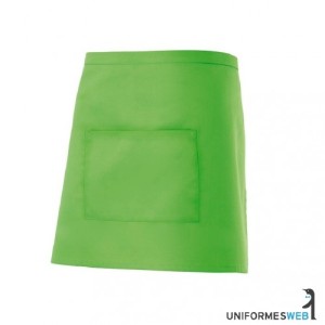 delantal corto con bolsillo en color verde para ropa de trabajo de Uniformes Web