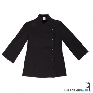 chaquetilla de cocina para mujer en color negro para ropa de trabajo en uniformes web