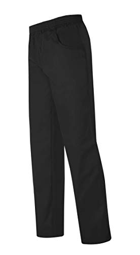 MONZA OBREROL Pantalón Largo Uniforme Cocina Unisex Color Negro con Bolsillos Y Cintura elástica. Chef/Cocinero/Cocinera/Hostelería. Talla L. Ref: 4115. Disfruta de la Excelencia