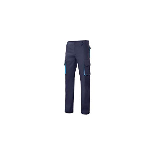 VELILLA - Pantalón Bicolor Multibolsillos con Refuerzo de Tejido 103004 Hombre Azul Navy-Celeste 42