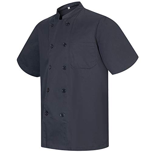 MISEMIYA - Chaqueta Cocinero Hombre Mangas Cortas MARMINTÓN, SOLLASTRE, GUISANDERO, ADOBADOR, Salsero, Ref.8421 - S, Negro