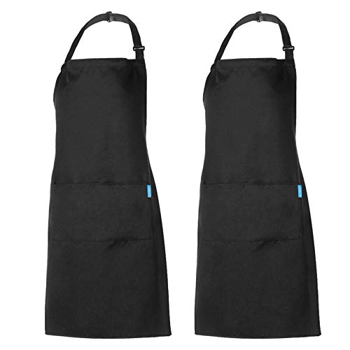 2 Piezas Delantal De Cocina impermeable Delantal Cocina Hombre Mujer  Delantal de Barbacoa Delantal PVC Profesional con 2 Bolsillos para cocinar  barbacoa en restaurantes de jardinería（Blanco Negro） : : Hogar y  cocina