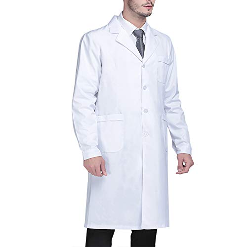 Bata de Laboratorio Profesional para Mujer, Bata Blanca de médico, Corte  Entallado, Manga Larga (Blanca, S): : Moda