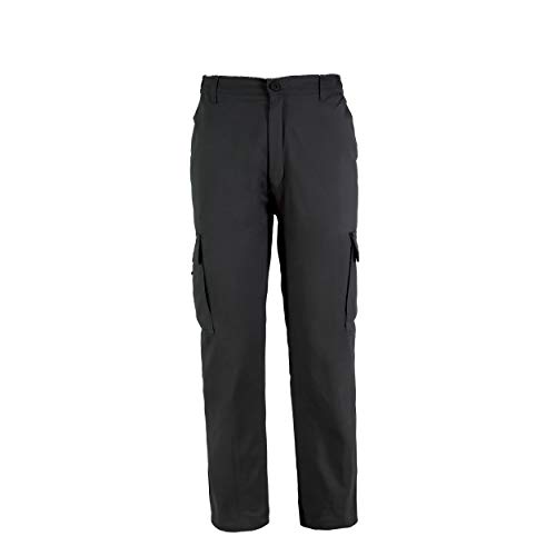 Pantalón de Trabajo para Adulto Blanco/Negro/Gris/Azul Marino Uniforme Laboral (XXXL, Negro)