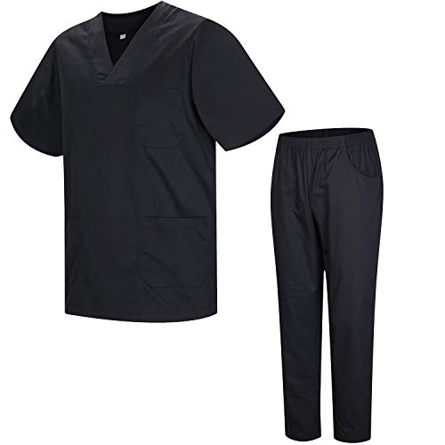 MISEMIYA - Casaca Y PANTALÓN Sanitarios Unisex Uniformes Sanitarios MÉDICOS Conjuntos Sanitarios 8178 - XS, Negro