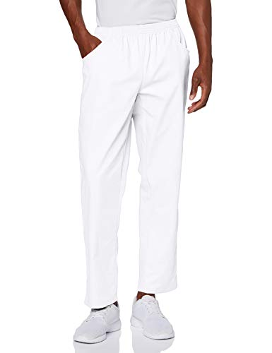 MISEMIYA - PANTALÓN Sanitarios Unisex Cintura ELÁSTICA Uniforme Laboral MÉDICO Enfermera Limpieza Veterinaria SANIDAD HOSTELERÍA- Ref.8312 - L, Blanco