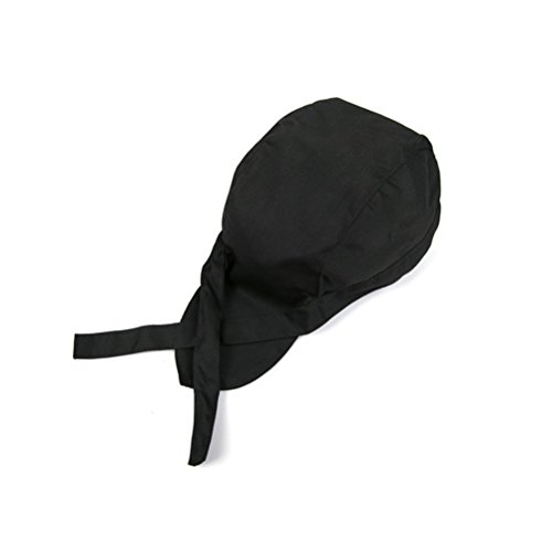 ULTNICE Sombrero de Cocineros Gorro de Cocina de Moda Cocina Gorro de cráneo Gorro de Cinta Turbante (Negro)