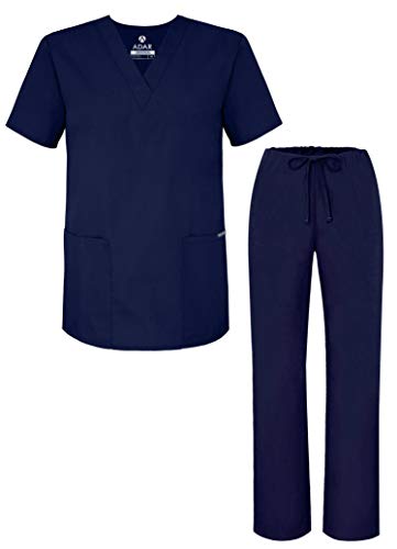 Adar Uniformes médicos Unisex - Uniformes médicos Unisex con cordón - 701 - Navy - M