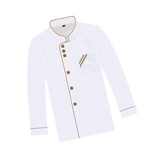 Cabilock Chef Uniforme Manga Larga Chef Ropa Mujeres Hombres Chef Abrigos Algodón Botón Chef Chaqueta Personalizado Cocina Chef Ropa para Restaurante Hotel Cocina Chef Blanco