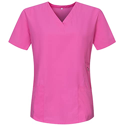 MISEMIYA - Casaca Mujer Mangas Cortas Uniforme Laboral CLINICA Estética Limpieza Veterinaria SANIDAD Dentista HOSTELERÍA Ref.707 - M, Rosa