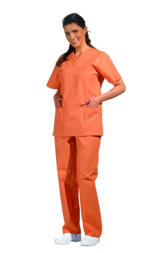 Pantalón de quirófano con goma, unsiexo (0 (D=34/36 - H=40/42), naranja)