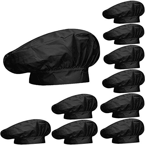 MISEMIYA - Gorro Frances Cocina Gorro Cocinero COCINERA Gorro Chef Gorro Forma Seta Ref.918 - Negro, Pack* 1 Pcs