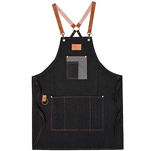 Lanthour - Delantal de Trabajo de Tela para Hombre - Resistente