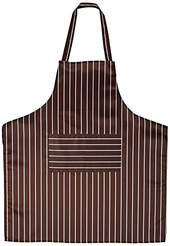 Delantal halter ajustable, Delantal largo de cocina para hombres y mujeres, Comedor comercial negro y Delantal de cocina para el hogar, Rayas blancas rojas negras (31 x 27 pulgadas)