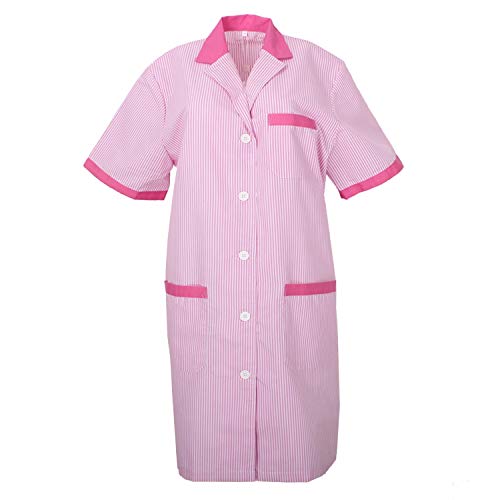 MISEMIYA - Bata SEÑORA Mujer ESTÉTICA Uniforme Laboral Dentista CLINICA Doctores Limpieza Veterinaria SANIDAD HOSTELERÍA Ref.T8162 - L, Bata Laboratorio T8162-9 Fucsia