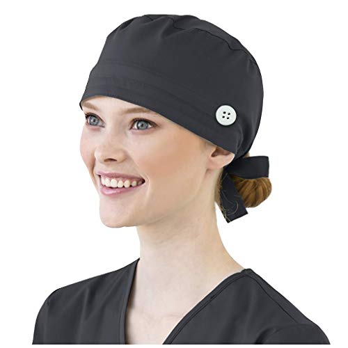 riou Gorro Quirúrgico Unisex, Algodón Botón Sombrero Quirúrgico, Sombrero de Trabajo para Enfermera Médico Doctor Chef Gorro de Quirófano para Pelo Largo Corto