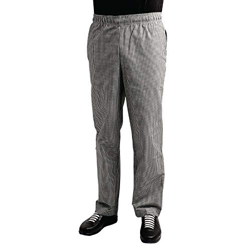 Whites Chefs Clothing A026T-M - Pantalones de teflón (polialgodón, talla M, cintura 86-91,4 cm), color negro