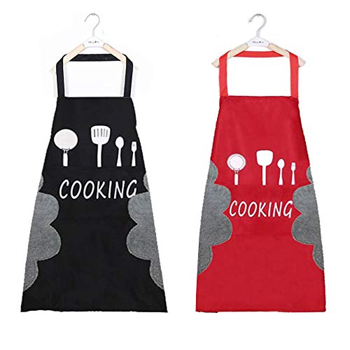 2 delantales para mujer con bolsillos, delantales para hombres, delantal de  cocina para mujer, delantal de cocina ajustable, delantal de chef (unisex)