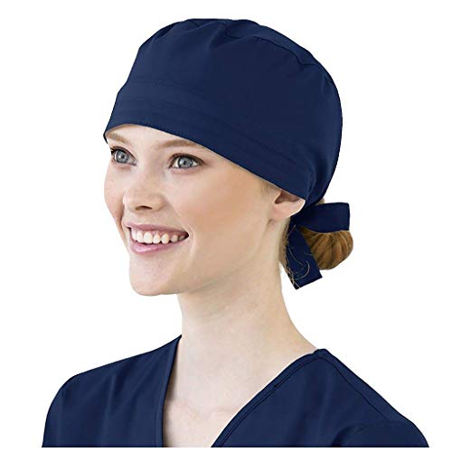 Riou Gorro Quirofano para Hombres y Mujeres Pelo Largo Corto Médico Enfermera Reutilizable Gorro Quirúrgico Algodón Vendaje Ajustable Gorro de Cirugía