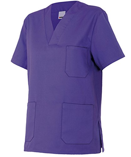 Velilla 589/C26/T0 Camisola pijama de manga corta con escote en pico, Morado