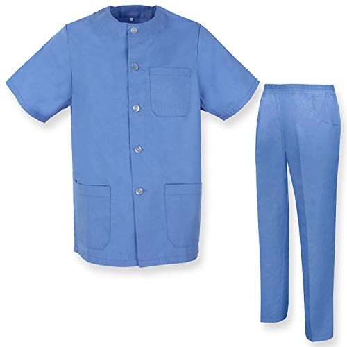 MISEMIYA - Casaca Y PANTALÓN Mujer Uniforme Laboral CLINICA Hospital Limpieza Veterinaria SANIDAD HOSTERERÍA- Ref.8328 - M, Celeste