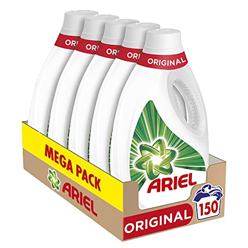 Ariel Detergente Lavadora Líquido, 150 Lavados (Pack 5 x 30), Original