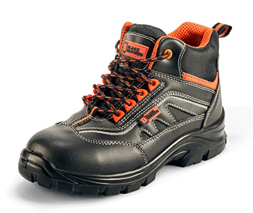 Botas para Hombre De Seguridad Puntera De Acero Zapatos De Trabajo Senderismo Plantilla De Protección Unisex-Adulto S1P SRC CE Aprobado Black Hammer 9952 Black Hammer (39 EU)