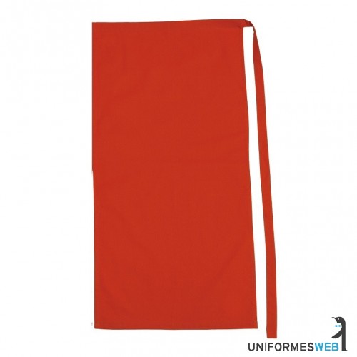 delantal largo o delantal francés para hostelería color rojo. Uniformes Web